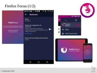 .21 Septembre 2018
Firefox Focus (1/2)
 
