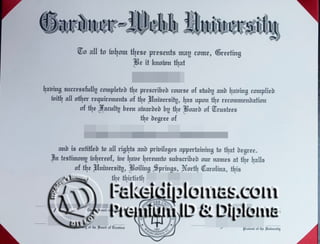 Gardner-Webb University diploma