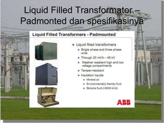 Liquid Filled Transformator –
Padmonted dan spesifikasinya
 