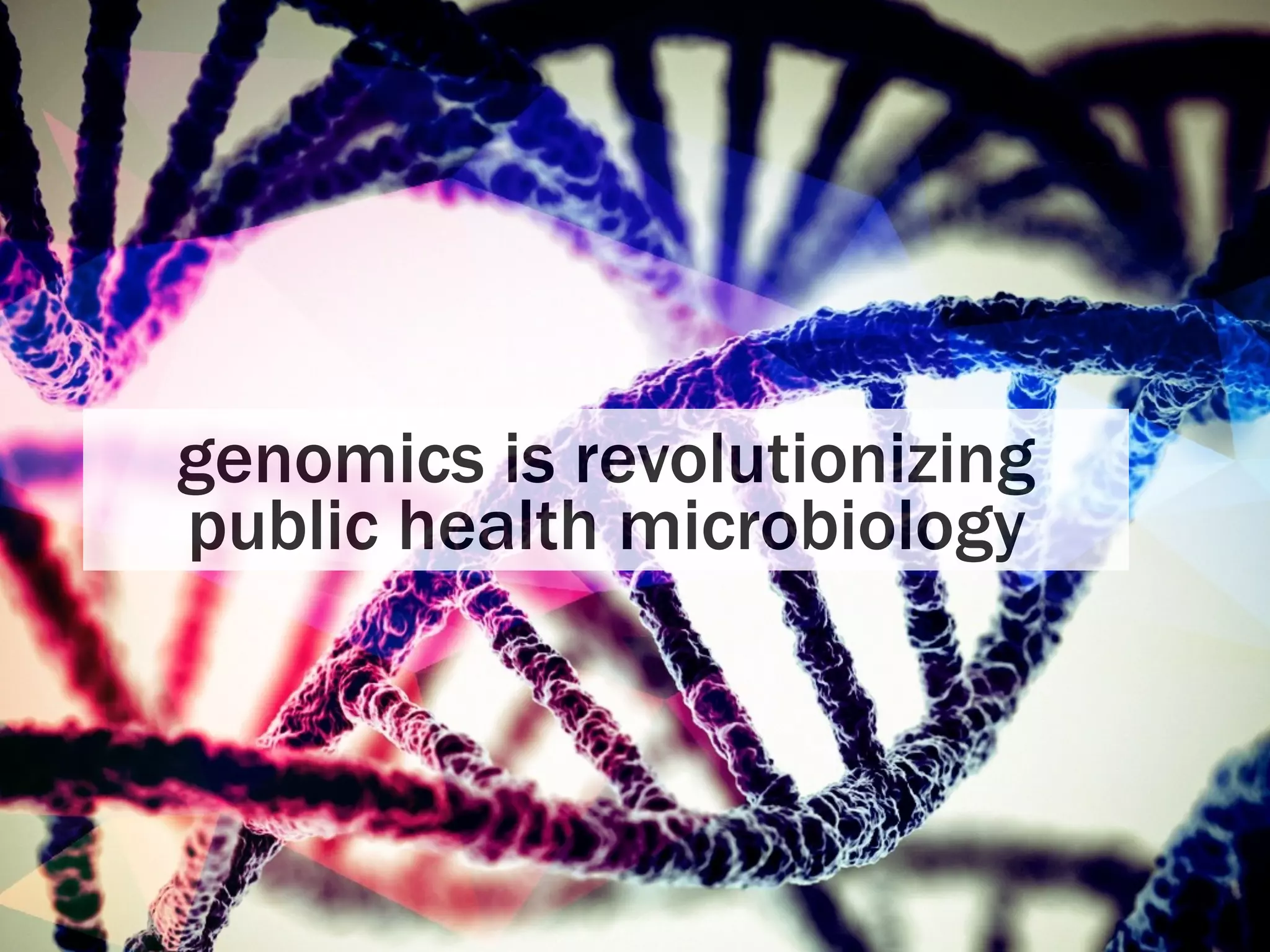 genomics is revolutionizing
public health microbiology
 