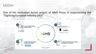 One of the Innovation Action project of I4MS Phase III implementing the
“Digitising European Industry (DEI)”
MIDIH
 