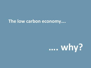 The low carbon economy….




                …. why?
 