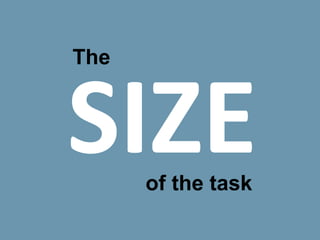 The




      of the task
 