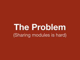 The Problem
(Sharing modules is hard)
 
