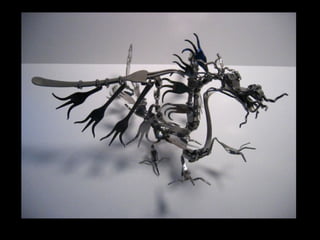 Pequenas esculturas com garfos