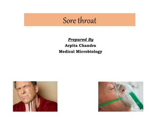 Sore throat
Prepared By
Arpita Chandra
Medical Microbiology
 