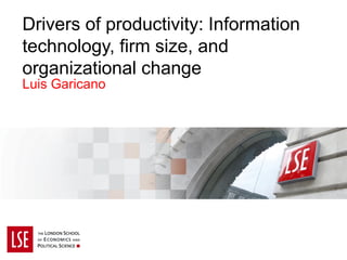 Drivers of productivity: Information technology, firm size, and organizational change 
Luis Garicano  