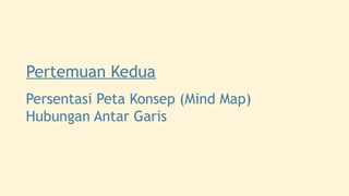 Pertemuan Kedua
Persentasi Peta Konsep (Mind Map)
Hubungan Antar Garis
 