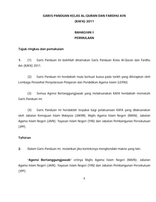 GARIS PANDUAN KAFA OLEH JAKIM 2011