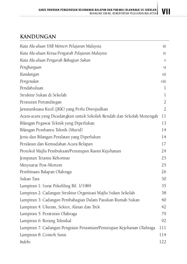 Garis panduan pengurusan kejohanan balapan dan padang di 