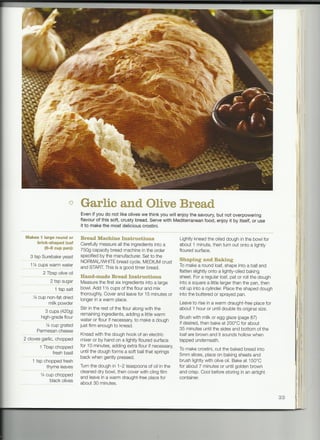 Garlic and olive bread