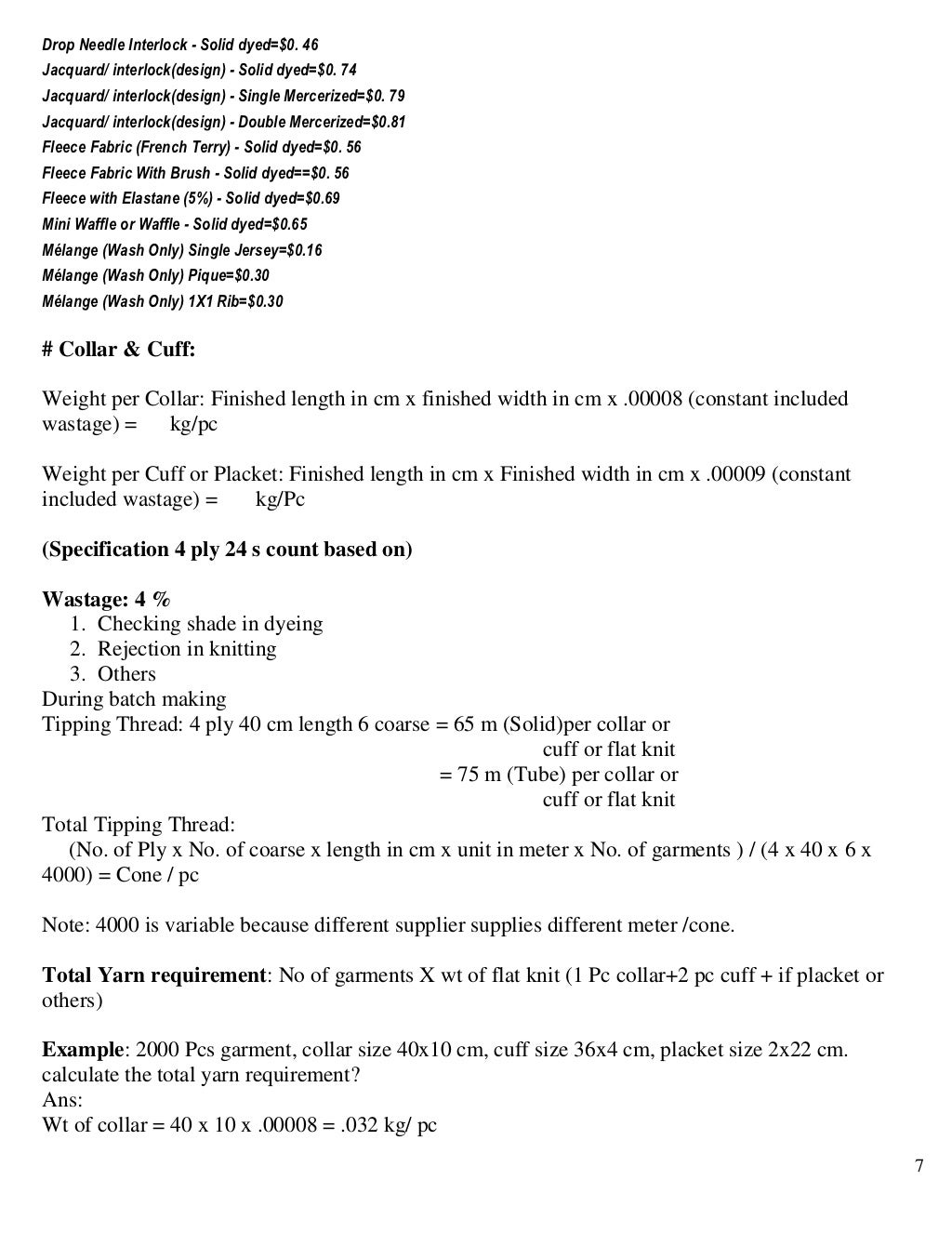 garment-costing