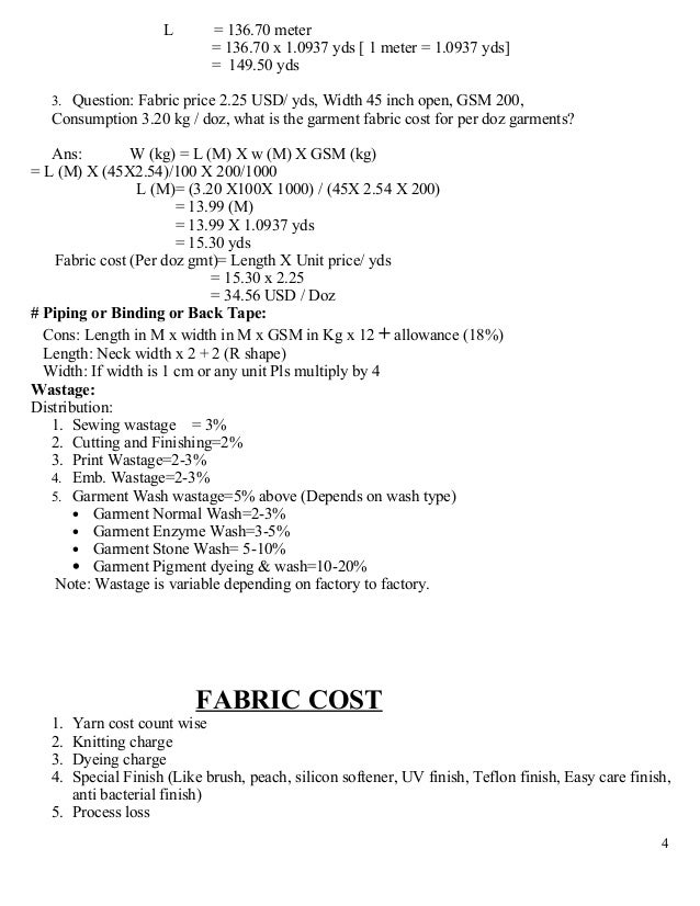Garment Costing