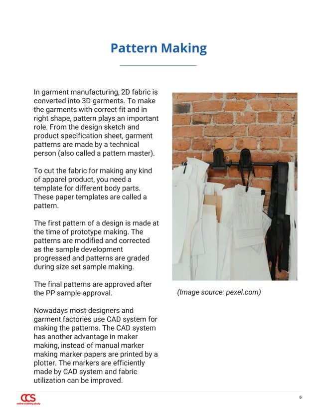 Garment manufacturing process from fabric to finished apparel products