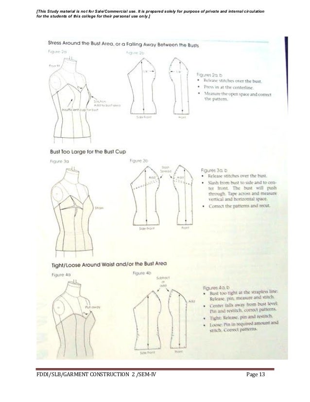 Garment construction study material for designing student