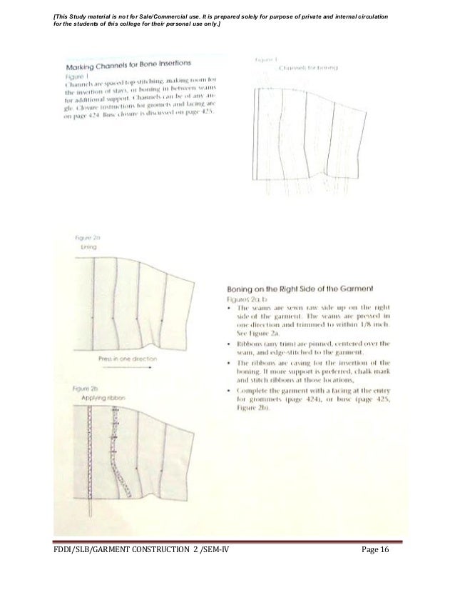 Garment construction study material for designing student