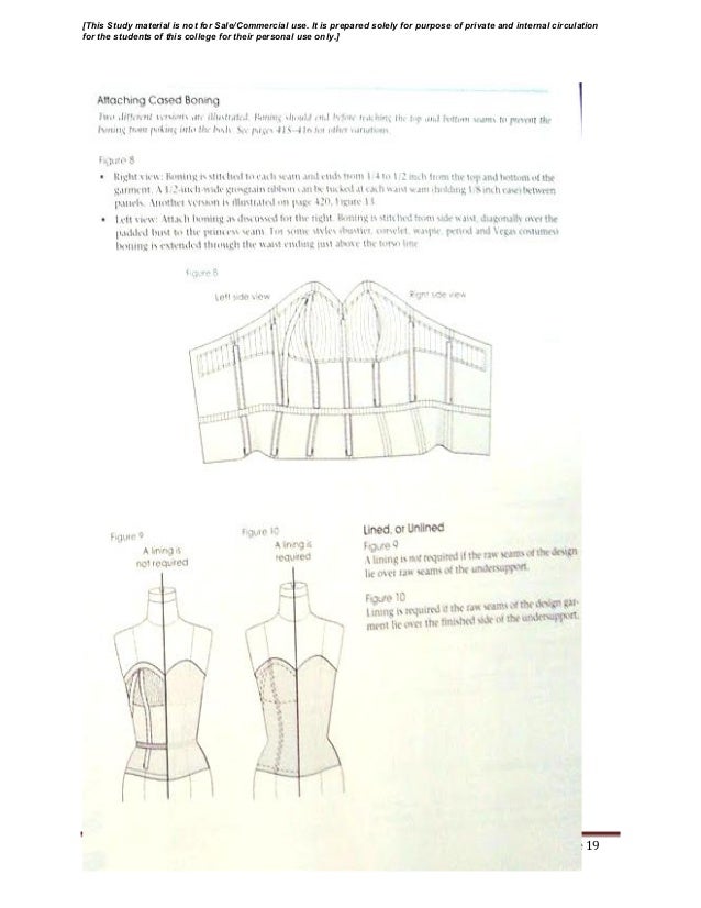 Garment construction study material for designing student