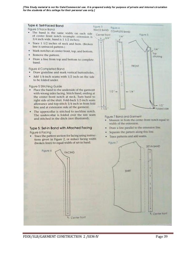 Garment construction study material for designing student