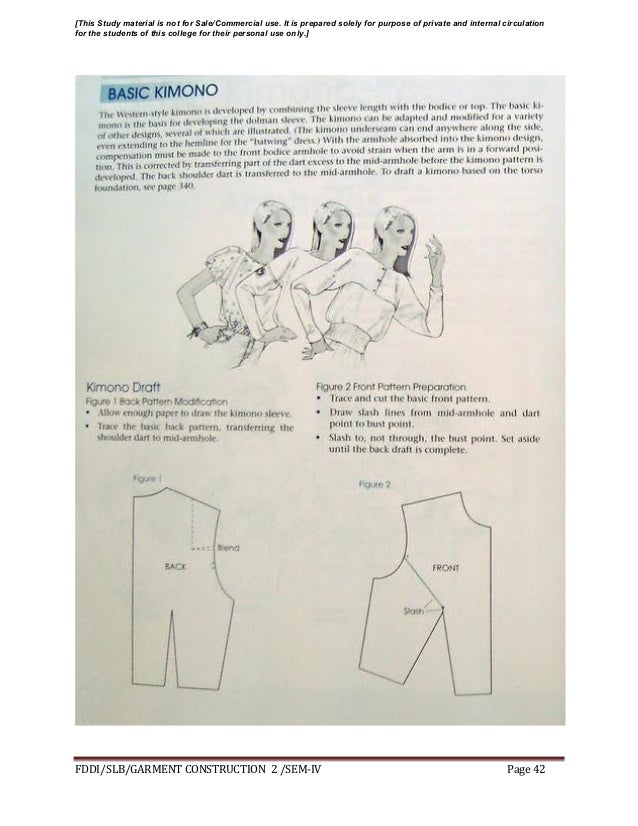 Garment construction study material for designing student