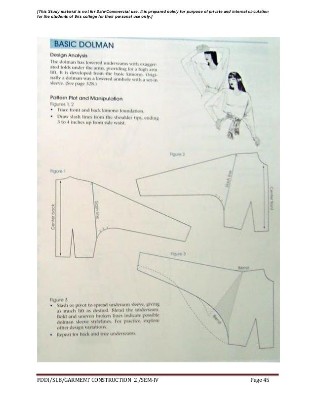 Garment construction study material for designing student