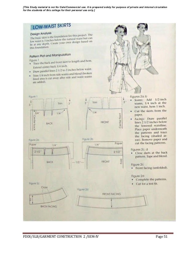 Garment construction study material for designing student
