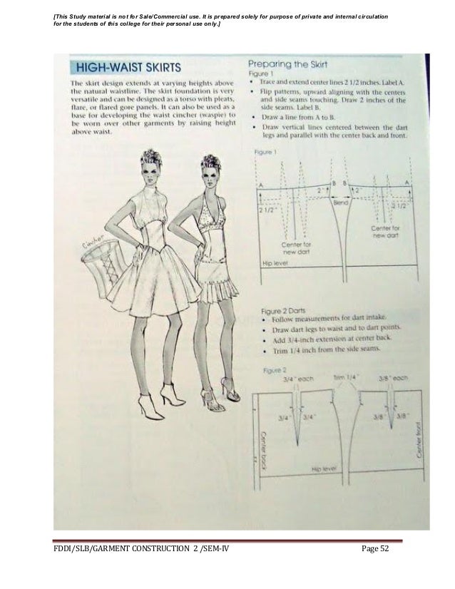 Garment construction study material for designing student