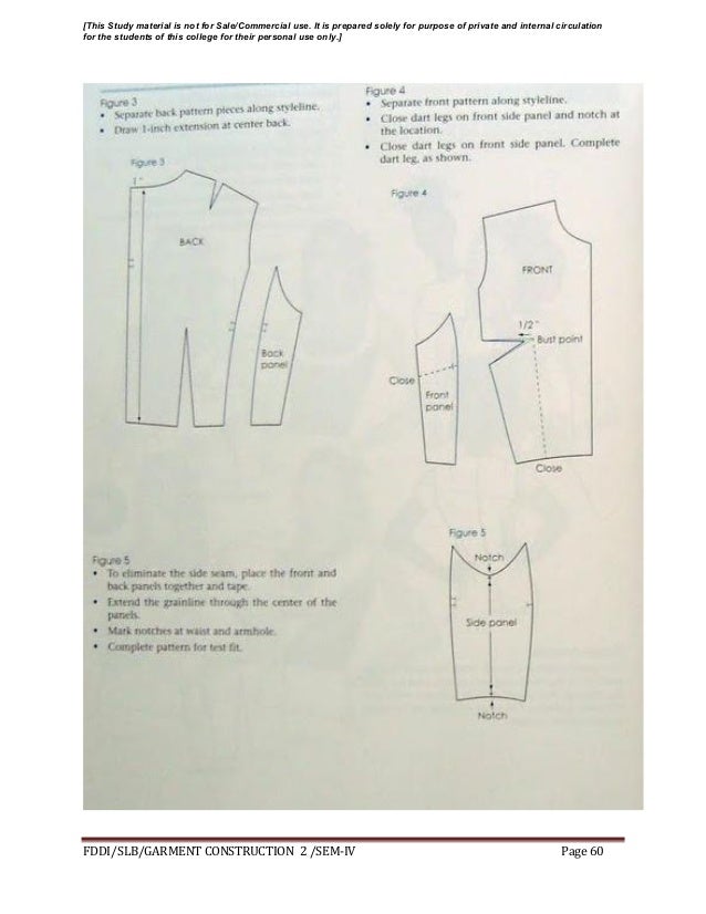 Garment construction study material for designing student