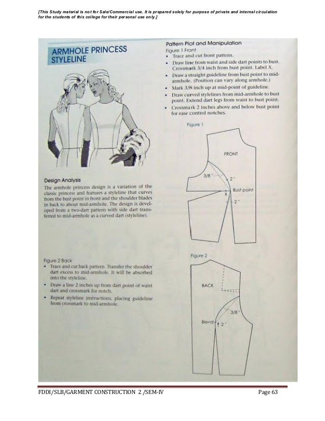Garment construction study material for designing student