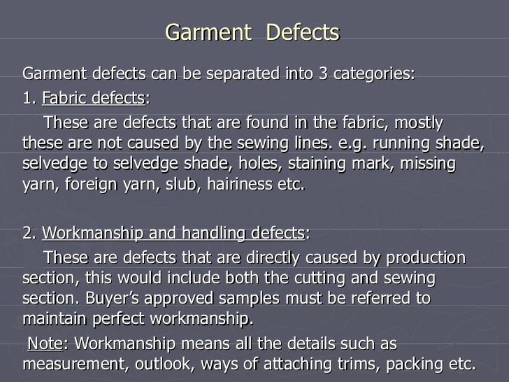 Sewing Defects Ppt Sewing Defects Ppt