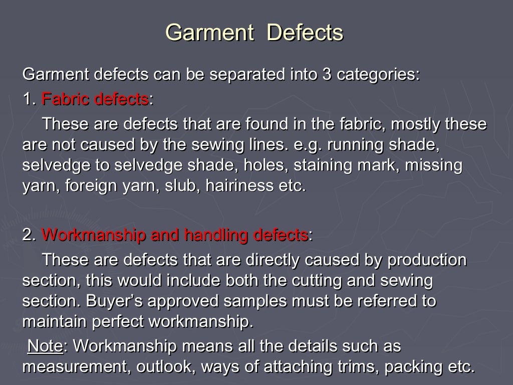 Garment Defects