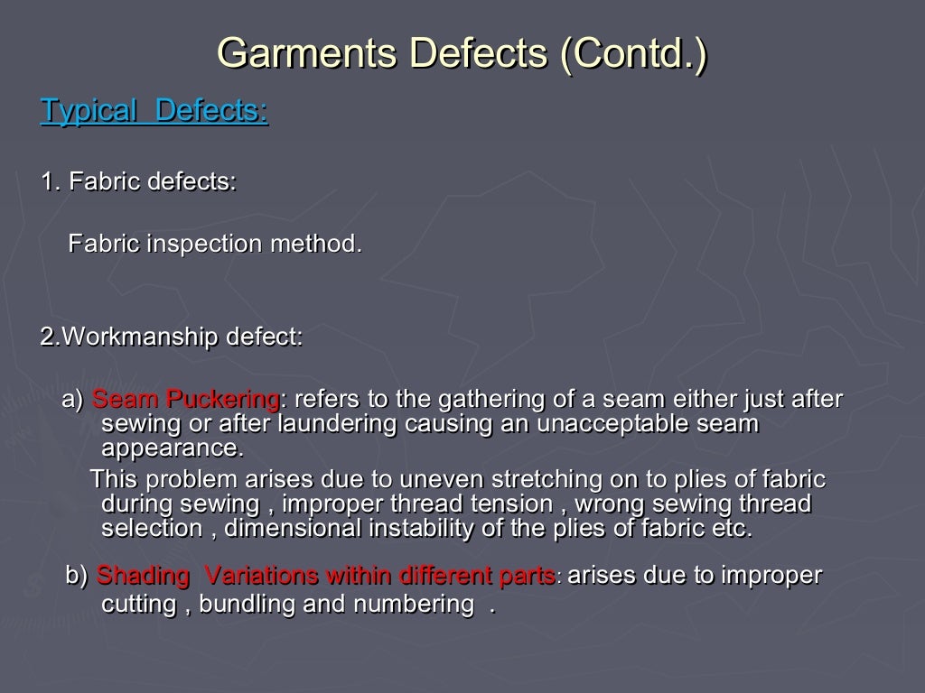 Garment Defects