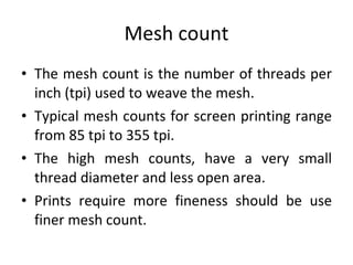 Mesh Count 10 In Garment printing | PPT