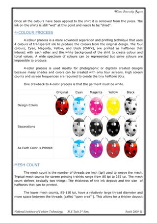 Garment printing internship