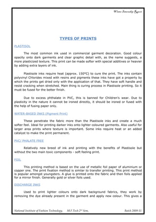 Garment printing internship