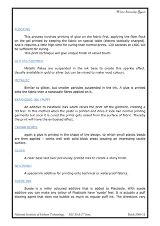 Garment printing internship