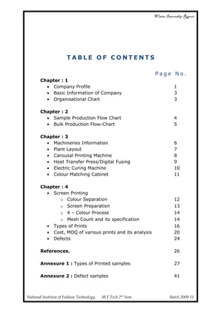 Garment printing internship