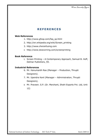 Garment printing internship