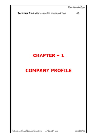 Garment printing internship