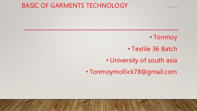 Garments tecnology-Basic about Garments Technology