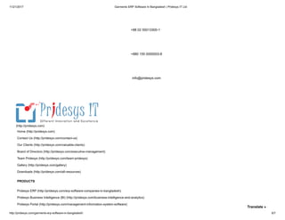 Garments ERP Software In Bangladesh | Pridesys IT Ltd | PDF