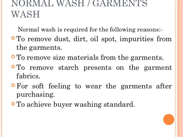 Garments washing