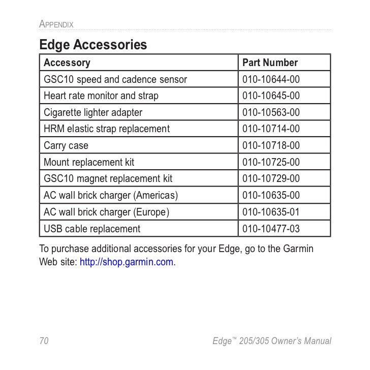 Garmin edge 305 manual