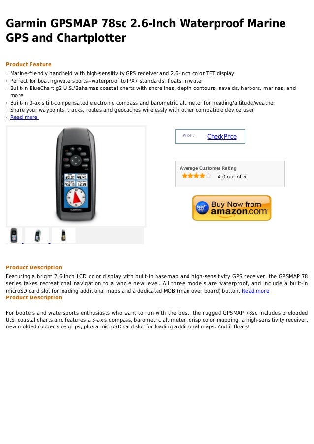 Garmin gpsmap 78sc 2.6 inch waterproof marine gps and chartplotter