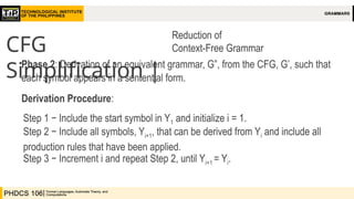 Automata and Language Theory-Context Free Grammars | PPTX