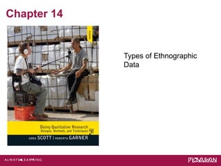 Chapter 14 
Types of Ethnographic 
Data 
 