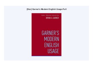 [Doc] Garner's Modern English Usage Full
 