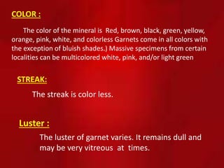 Garnet streak color deals