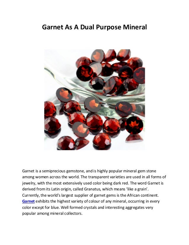 As A Dual Purpose Mineral