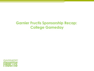 Garnier Fructis Sponsorship Recap:
        College Gameday
 
