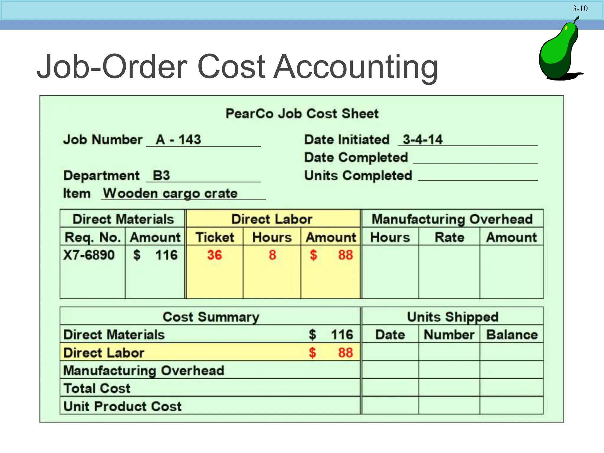 3-10
Job-Order Cost Accounting
 